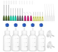 Ujjdwiurgh 30ml de Colle Embout de Précision Applicateur Bouteille, Aiguille Pointe Squeeze Bouteille, 14ga 16ga 18ga 20ga 25ga Bouchon de Stockage Set 1