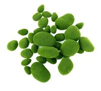 Ujjdwiurgh 32 PièCes 5 Tailles de Roches de Mousse Artificielle DéCoratives Boules de Mousse Verte Faux DéCor de Mousse pour Jardins D'Arrangements Floraux