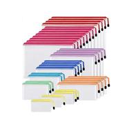 Ujjdwiurgh 32 Pièces en à Fermeture Éclair en PVC 8 Tailles en avec Fermeture à Glissière pour L'Organisation des Voyages, Fournitures de Bureau