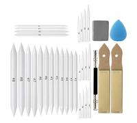 Ujjdwiurgh 33 Pièces de Mélange de Souches et de Tortillions, Mélangeurs D'Art avec Croquis, Papier de Verre, Taille-Crayon, Outil D'Extension de Crayon