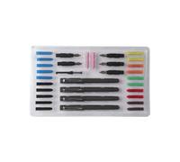 Ujjdwiurgh 35 Pièces/Ensemble Ensemble de Stylos de Calligraphie avec Porte-Stylo Plumes de Stylo Sac D'Encre Coloré Rocker Blotter Fournitures de Stylo de Bande Dessinée Statione