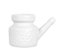 Ujjdwiurgh 350Ml CéRamique Neti Pot Nez Pot de Nettoyage Pot à Bec ÉTanche pour RinçAge Nasal Nez Lavage Femmes, Blanc