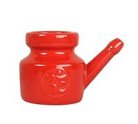Ujjdwiurgh 350Ml CéRamique Neti Pot Pot de Nettoyage de Nez Pot de Bec ÉTanche pour RinçAge Nasal Nez Lavage Femmes,Rouge