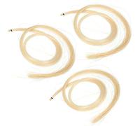 Ujjdwiurgh 3Pcs Hank 31-31.5 pouces Veritable Mongolian crin de cheval pour violon, alto, violoncelle, archet basse, couleur de la photo