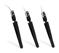 Ujjdwiurgh 3pcs Précision Céramique Inversée Pince à Épiler, Droite et Incurvée Conseils Pincettes Ensemble, Acier Inoxydable Pince à Épiler