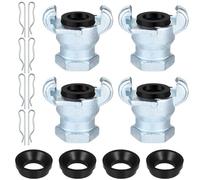 Ujjdwiurgh 4 Ensembles de Raccords de Tuyau D'Air en Fer NPT, Raccord Universel à 2 Cosses, Raccord Chicago pour Extrémité et Mâle (3/4 Pouces, Extrémité) Installation Facile et Facile à