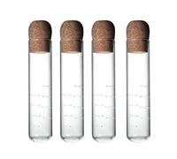 Ujjdwiurgh 4 Passoires pour Thé à Longues Feuilles, Diffuseur en Verre Transparent Réutilisable avec Filtre à Thé en Vrac en Liège pour Tasse