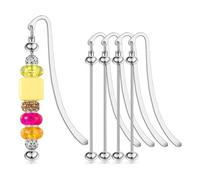 Ujjdwiurgh 4 PCS Marque-Pages Perlés DIY Marque-Pages à Bande Vierge en Métal Marque-Page Moderne Perlé Artisanat Pendentif Ornements Cadeaux Facile à Utiliser