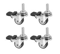 Ujjdwiurgh 4 Pcs Mini Petites roulettes 1 Pouce M8 X 15Mm TPE Roues Silencieuses avec Frein Universel roulettes Roue pour Meubles Bibliothèque Tiroir