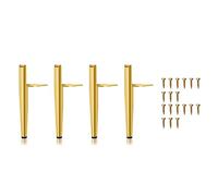 Ujjdwiurgh 4 PCS Pieds de Meuble Hauteur 19.5 cm Pieds de Table en Métal Doré Charge Maximale 600 Kg Pieds de Meubles Pieds de Canapé Pieds de Meuble Doré