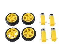 Ujjdwiurgh 4 Pcs pour Robot de Voiture Intelligente Roue de Pneu en Plastique avec DC 3-6V Motoreducteur
