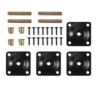 Ujjdwiurgh 4 Pcs/Set Meubles Jambe de Plaques Canapé Jambe Fixation Plaques M8 Cintre Boulons Vis Adaptateurs Plaques en MéTal Support Kit pour Canapé Canapé Chaise