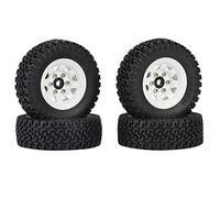 Ujjdwiurgh 4 Pièces 1.55 Pneus de Jante de Roue en MéTal Verrouillage pour 1/10 TéLéCommandéE Voiture sur Jr 90069 D90 CC01 LC70 MST, 1