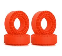 Ujjdwiurgh 4 Pièces 1.9 Pouces Silicone Caoutchouc Pneu Roues Insérer Mousse pour 1/10 RC Crawler Voiture TRX4 SCX10 Pro/Capra /GEN8/MST Rouge