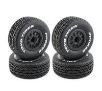 Ujjdwiurgh 4 PièCes 112Mm 1/10 Short Course Camion Pneu Pneus Roue avec 12Mm Hex pour Slash SENTON VKAR 10SC RC Voiture