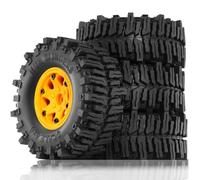 Ujjdwiurgh 4 Pièces 130 mm 2,2 Pouces Beadlock Jante de Roue en Caoutchouc Ensemble de Pneus pour 1/10 RC Crawler Voiture Axiale SCX10 Wraith RR10 Capra RBX10 TRX4, B