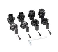 Ujjdwiurgh 4 PièCes 17Mm Adaptateur D'éCrous Hexagonaux Moyeux de Roue CanneléS Extension Combinateur pour 1/10 E- Summit RC PièCes de Voiture, Noir