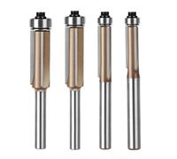 Ujjdwiurgh 4 Pièces 6 mm Tige Trois Lames Double Roulement Fraise à Affleurer Fraise à Bois Professionnelle pour Mèche à Bois