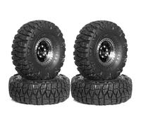 Ujjdwiurgh 4 Pièces 60 mm 1,0 Pouces de Pneus de Roue à Billes en Métal pour Voiture sur 1/18 1/24 RC TRX4M SCX24 AX24 FCX24 Pièces de Mise à Niveau Noir