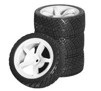 Ujjdwiurgh 4 Pièces 68 mm 1/10 RC Pneus de Voiture de Course sur Route Touring Drift Voiture Pneu Roue pour -TT01 TT02 XV01 XV02 TA06 W181