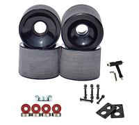 Ujjdwiurgh 4 PièCes 70X51Mm Surf Skateboard Wheels Longboard Low Noise Wear- Road Field Skating avec Tool et Gaskets(Noir)