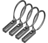 Ujjdwiurgh 4 Pièces Antivols à Câble en Acier de 23-3/5 Pouces avec Serrure de Sécurité Réinitialisable à Combinaison à 4 Chiffres pour Casiers de Vélos