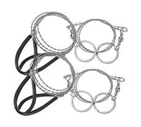 Ujjdwiurgh 4 Pièces Chaîne de Scie à Garrote Câble Métallique Tronçonneuse Survie Poche Tronçonneuse Outils Spécialisés Outil à Main Outils de Poche Durables