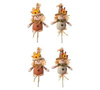 Ujjdwiurgh 4 Pièces Décorations de Thanksgiving Saison de Récolte Épouvantails Bâton Poupée Automne Décoration de Plug-in