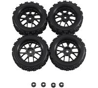 Ujjdwiurgh 4 Pièces Jantes Hexagonales de 12 mm et Pneus en Caoutchouc de Diamètre Extérieur de 2,59 Pouces pour Pièces de Voiture de Tourisme sur Route RC 1/10, Accessoires C