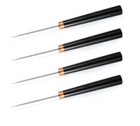 Ujjdwiurgh 4 Pièces Outils de Poinçon de Rasage avec Manche en Bois, Kit de Poinçon de Couture, Poinçon de Tailleur pour Poinçonnage, Outil de Réparation de Poinçon de Couture pour Bricolage