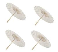 Ujjdwiurgh 4 Pièces Papier Parasol Parasol Blanc Bricolage Parapluie Photographie Accessoires pour Fête Prénatale Mariage 60 Cm/23,6 Pouces