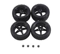 Ujjdwiurgh 4 Pièces Pneu de Roue de 85 mm pour 144001 144010 124007 124017 1/10 1/12 1/14 RC Voiture Tout-Terrain Remplacement, A
