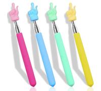 Ujjdwiurgh 4 Pièces Pointeur D'Enseignant Rétractable pour la Lecture des Enfants en Classe, Mini Pointeur de Main Extensible Bâton de Pointeur de Doigt