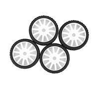 Ujjdwiurgh 4 PièCes SéRies 1/8 RC Pneus en Caoutchouc de Voiture Roues en Plastique pour Team VRX Hobao 1/8 / Voiture sur Route, Blanc