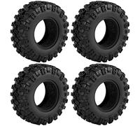 Ujjdwiurgh 4 PièCes SéRies 52X17Mm 1.0 Pouces Pneus de Roue en Caoutchouc Souple Pneu pour 1/24 Voiture TéLéCommande sur SCX24 90081 AXI00002 PièCes de Mise à Niveau