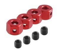 Ujjdwiurgh 4 PièCes SéRies 5Mm à 12Mm Adaptateur Hexagonal de Moyeu de Roue de Combinateur en MéTal pour D12 C14 C24 B14 B16 MN D90 D91 PièCes de Mise à Niveau de Voiture RC, Rouge