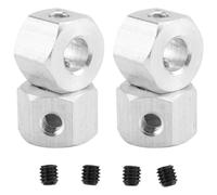 Ujjdwiurgh 4 PièCes SéRies 5Mm à 12Mm Adaptateur Hexagonal de Moyeu de Roue de Combinateur en MéTal pour D12 C14 C24 B14 B16 MN D90 D91 PièCes de Mise à Niveau de Voiture RC, Argent