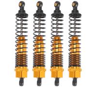 Ujjdwiurgh 4 PièCes SéRies Amortisseur 108Mm en Alliage D'Aluminium, Assemblé Ressort Amortisseur Suspension pour 1/10 RC Voitures-Jaune