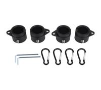 Ujjdwiurgh 4 PièCes SéRies Anneaux de Mât de Drapeau Anneaux de en Alliage D'Aluminium Mât de Drapeau Rotatif à 360 DegréS Mât de Drapeau Anti-Enroulement (1 Pouce Noir)