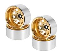 Ujjdwiurgh 4 PièCes SéRies Plat Profond Wagon Metal 1.9Serrure à Billes Jante de Moyeu de Roue pour 1/10 TéLéCommandéE Crawler SCX10 90046 TRX4 D90