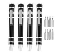 Ujjdwiurgh 4 PièCes SéRies Stylo Tournevis Outil Pratique Huit en un Tournevis de Poche MagnéTique Multi-Fonction Mini Gadgets Outils de RéParation (Noir)