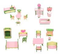 Ujjdwiurgh 4 Set en Bois Dollhouse Miniature Meubles Puzzle Modele Enfants Enfants