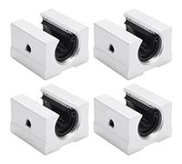 Ujjdwiurgh 4 x SBR12UU bloc de roulement de routeur de mouvement lineaire en aluminium de 12mm, argent
