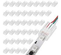 Ujjdwiurgh 40 PCS 3 Broches 10 mm Connecteurs à Bande Lumineuse LED Sans Soudure Éclairage de Piste Transparent pour RVB pour la Lumière de 5050