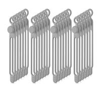 Ujjdwiurgh 40 PièCes Sangles de Câble en Silicone Organisateur de pour éCouteurs, Audio, Attaches de Câble de Fixation RéUtilisables Organisation de Cordon (Gris)