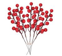 Ujjdwiurgh 40 PièCes Simulation de NoëL Baies 14 Baies Fleur Artificielle Fruits Cerisiers Plantes DéCoration de FêTe de NoëL Cadeau DIY