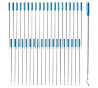 Ujjdwiurgh 40 Recharges D'Encre pour Stylos 11,6 cm/4,57 Pouces, Recharges Remplaçables, Kit de Remplacement pour Stylos à Bille en Métal Bleu