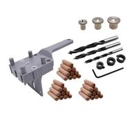 Ujjdwiurgh 41 Pièces 6/8/10 mm Foret à Bois Gabarit de Perçage pour Chevilles Scie Cloche Guide de Perçage Localisateur de Trou Gris