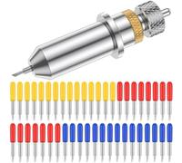 Ujjdwiurgh 46 Pièces Lames de Coupe en Vinyle 30° 45° 60° Lames de Coupe pour Traceur avec Support Base Dureté Lettrage Lame Pièces Ensemble