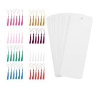 Ujjdwiurgh 48 Marque-Pages en Papier Marque-Pages en Papier Cartonné Vierge avec des Glands ColoréS pour les éTiquettes de Cadeaux de Bricolage Faites Votre Propre Marque-Page